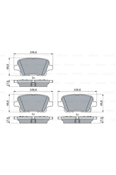 Bosch 0986424872 ARKA BALATA INSIGNIA B 2017 17 ürün görseli 1