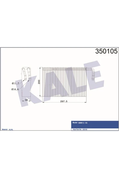 Kale 350105 EVAPORATOR 5-X5KLR- 64118385560 ürün görseli 1