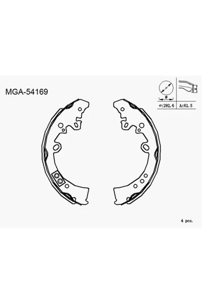 Mga 54169 - Arka Kampana Papuçlu Balata 295×61.4mm Hılux Iı... ürün görseli 1