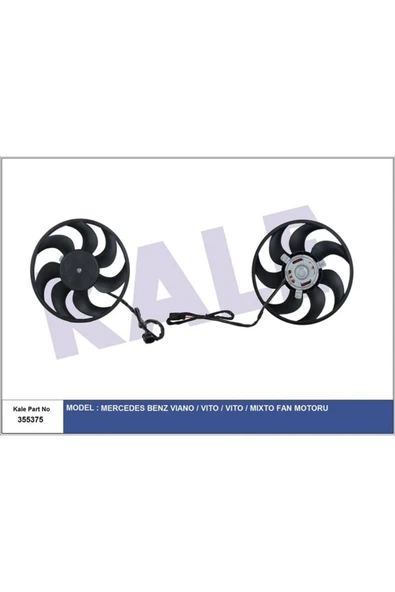 Kale 355375 Fan Motormercedesvıano-vıto-vıto-mıxto Fan Motorklr- 6395000193 A6395000193 ürün görseli 1