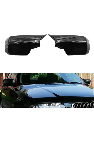bmw e46 1998-2004 plastik siyah batman ayna kapagı ürün görseli 1