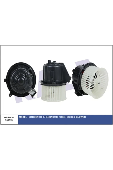 Kale 355315 Kalorifer Motoru Cıtroen C3 Iı-c4 Cactus-ds3-ds Ds 3 Blower  UyumluMarka : ürün görseli 1
