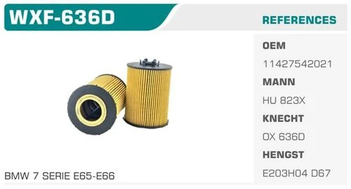 Winkel WXF -636D  BMW 5 BMW 7 BMW X5 4.8I 540I 550I 650I 740 ürün görseli 1