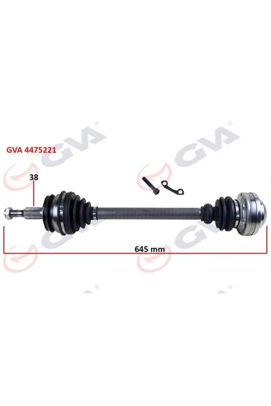 GVA 4475221 Komple Aks Uyumlu Sol Transporter T5 1.9 Tdı 03-11 645mm Axb-axc ürün görseli 1