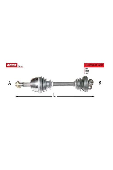 Mga 70128 Aks Sol ( Fıat : Grande Punto 1.3jtd 05-- )- ürün görseli 1