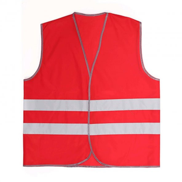 Bestguard İşçi Tipi Reflektörlü Kırmızı İkaz Yeleği 20 ADET ürün görseli 1