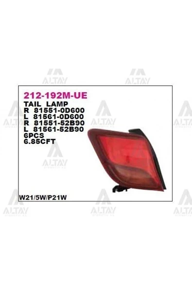 DEPO 212192MLUE Stop Lambası Sol Toyota Yarıs 14- ürün görseli 1