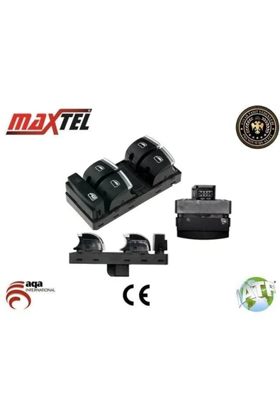 Maxtel 18231121 Cam Kaldırma Anahtarı Audı A3- 04-08 A6 05-11 Q7 Sol Nikelajlı 4f0959851h - ürün görseli 1