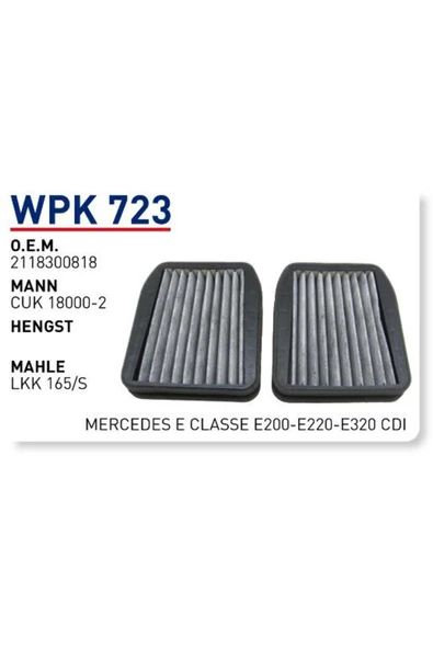 Wunder WPK723 Polen Filtresi Uyumlu - Mercedes ECLASSEE200-E220-E320 Cdi ürün görseli 1