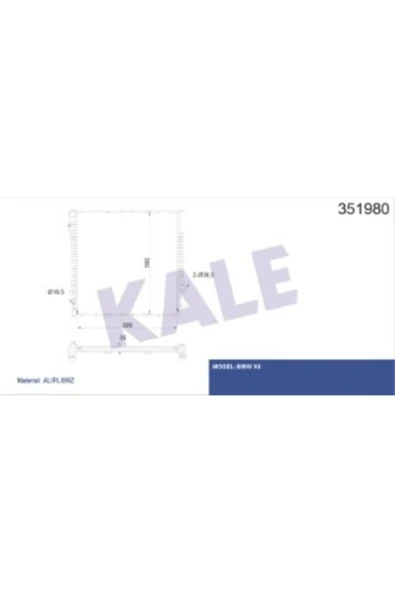 Kale 351980 Radyatör Bmw X5 (e53) 3.0i-3.0d-4.4i 00=>03 Al/pl/brz ürün görseli 1