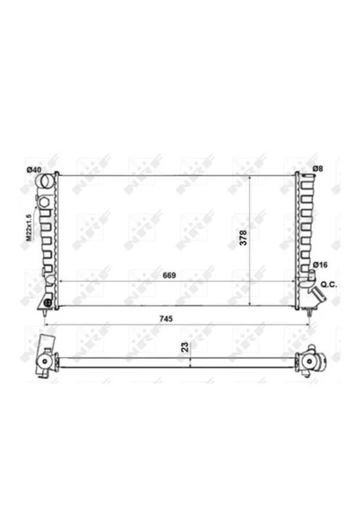 NRF 58189A Motor Su Radyator Partner P306 Berlıngo Xsara Dw8 / Dw8b Klımasız (00 03) Segman ürün görseli 1