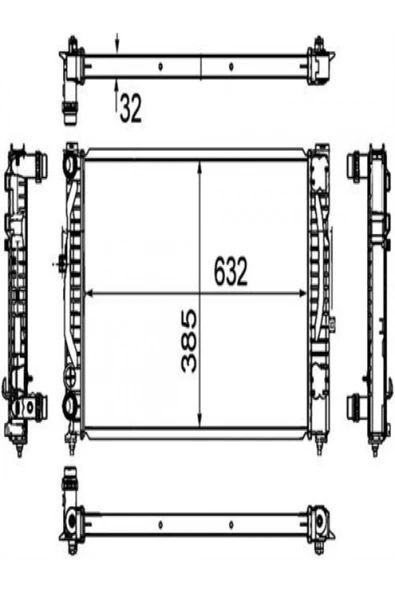 Ori BAU002032 Radyatör Brazing Passat-A4-A6-Superb 1.6-1.8-2.4-1.9TDI-2.6-2.3 Vr5-2.0 Ac Mek 632X398X32 ürün görseli 1
