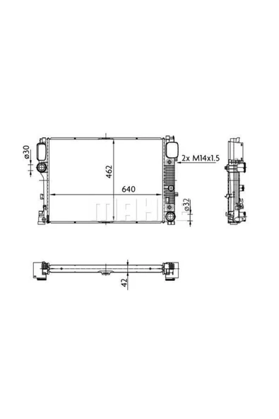 Mahle CR38000S Su Radyatörü (640X462X42) W221 C216 S 350 S 450 S 500 M 272.965 (ENO:8MK376700614) - ürün görseli 1