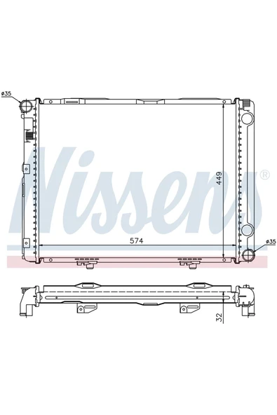 Wisco 2015002203 Su Radyatoru Brazıng Mt 575x448x32 Mm/ Mercedes Benz 190 W201 E2.3 1986/ -wısco ürün görseli 1