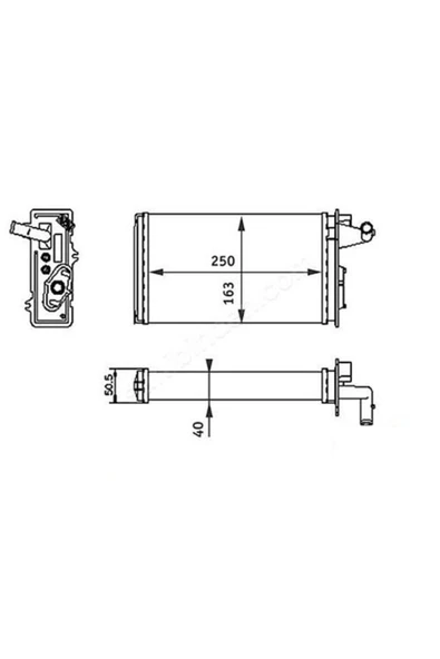 Ori KFI006032 Kalfer Radyatörü Brazing Tmpr-tipo-145 (95-01)146 (94-01)155 (92-97) (250x156x32) ürün görseli 1
