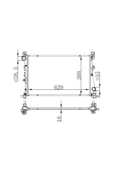 Ori BFI049016 Radyatör Fıat Egea 1.3-1.4 Al-pl-brz 620x388x16 -bfı049016 ürün görseli 1