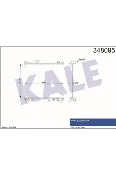 Kale 348095 Radyatör Al/pl/brz Vıtara Atklr- 1770056b10 1770056b11 1770056b10 ürün görseli 1