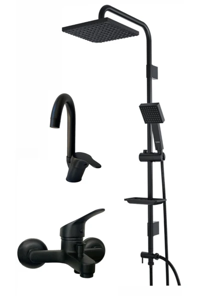 armour armatür Siyah banyo bataryası seti ürün görseli 1