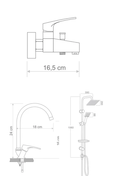 armour armatür Siyah Banyo Seti - Resim 7