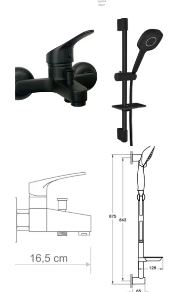 armour armatür Siyah banyo bataryası seti ürün görseli 1