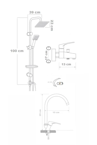 armour armatür Siyah Banyo Seti - Resim 5