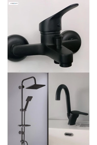 armour armatür siyah banyo batarya seti ürün görseli 1