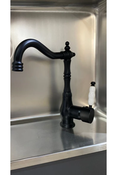 armour armatür lüks lavabo bataryası siyah rustik lavabo bataryası ürün görseli 1