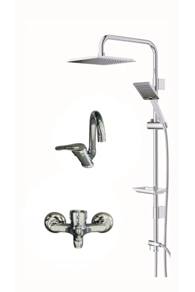 armour armatür Krom banyo batarya seti 3 lü set ürün görseli 1