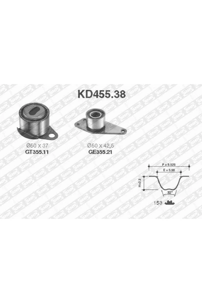 SNR KD45538 Triger Gergi Seti Renault Megane 1.9 D 09.96- ürün görseli 1