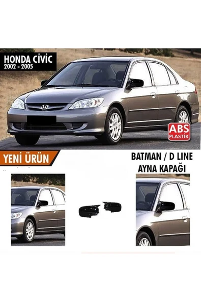 honda civic 2001-2006 vtec2 siyah batman ayna kapagı ürün görseli 1