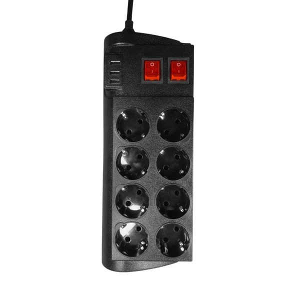 Techmaster 3 Usb Akım ve Çocuk Korumalı 8li Priz 2mt ürün görseli 1
