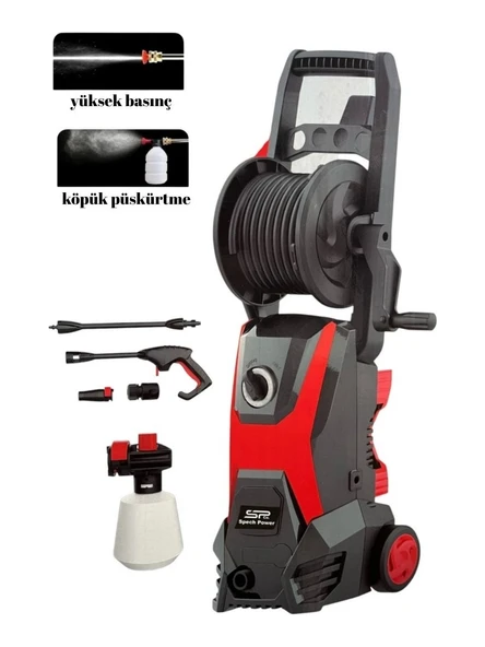 Spech Power 180 Max 180 Bar Bakır Sargılı Musluk ve Kovadan Çekme Yüksek Basınçlı Bahçe Oto Yıkama Makinesi ürün görseli 1