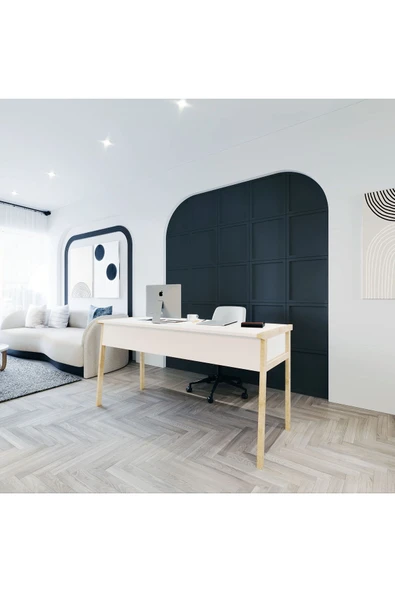 Lagomood Zenith Çalışma Masası 150cm Beyaz Meşe ürün görseli 1