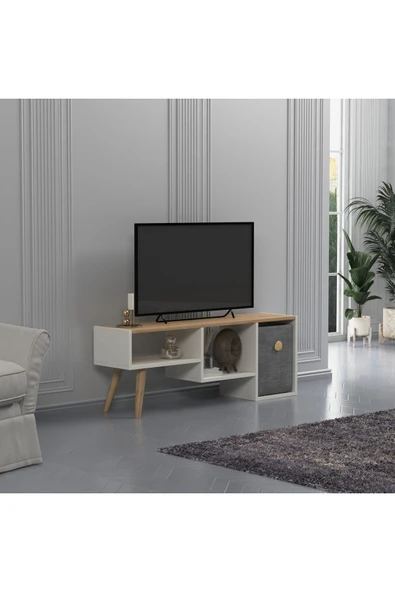 Lagomood GÜNE Plus TV Standı Beyaz Meşe ürün görseli 1
