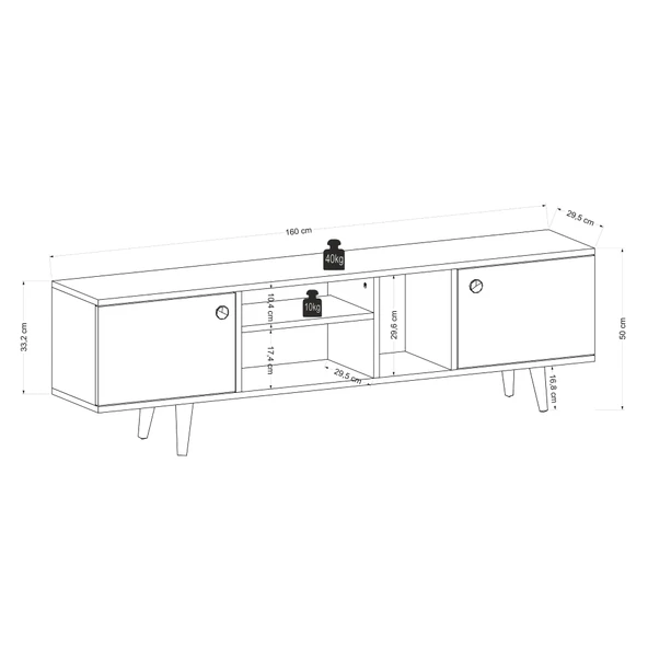 Lagomood EWO Tv Standı Antrasit Ceviz - Resim 3
