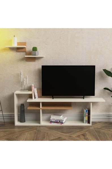 Lagomood Rode Tv Ünitesi Tv Sehpası 140 Cm Beyaz Meşe ürün görseli 1