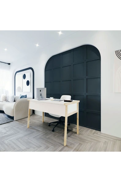Lagomood Zenith Çalışma Masası 120cm Beyaz Meşe ürün görseli 1