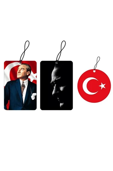 Techmaster Araç Asma Koku Atatürk Figür İmza Tasarım Set 2 ürün görseli 1