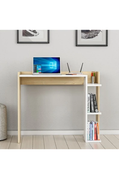 Lagomood Ruby Çalışma Masası Beyaz Meşe - Resim 4