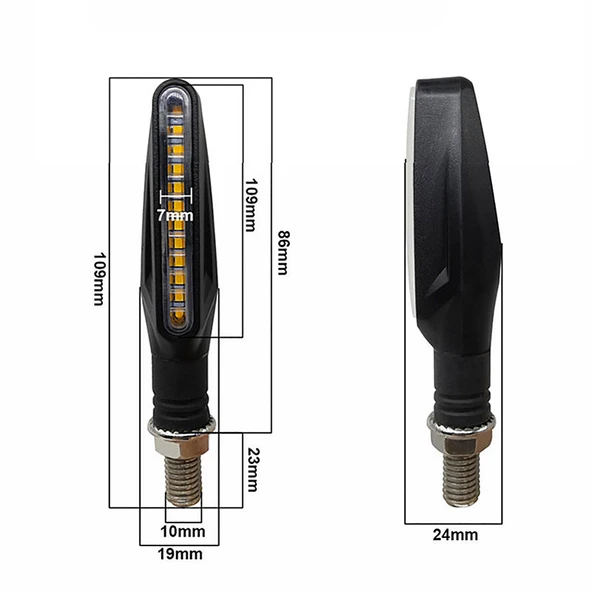PTTAVM: Motosiklet Led Sinyal Lambası 12V Su Geçirmez Universal ZXD-04