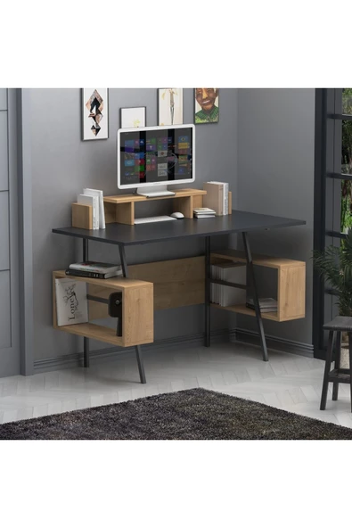 Lagomood I?rony Plus Çalışma Masası Antrasit Meşe ürün görseli 1