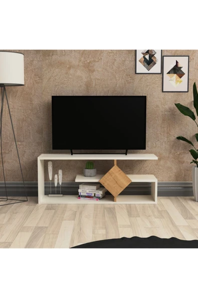Lagomood Intens Tv Ünitesi Tv Sehpası Beyaz Meşe ürün görseli 1