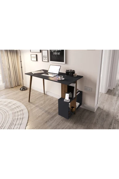 Lagomood Side Çalışma Masası Antrasit  Ceviz ürün görseli 1
