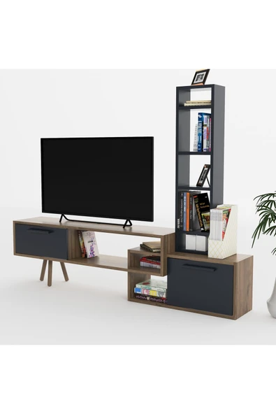Lagomood Manzara Tv Ünitesi Tv Sehpası Antrasit  Ceviz ürün görseli 1