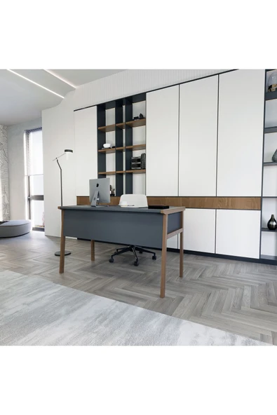 Lagomood Zenith Çalışma Masası 120cm Antrasit Ceviz ürün görseli 1