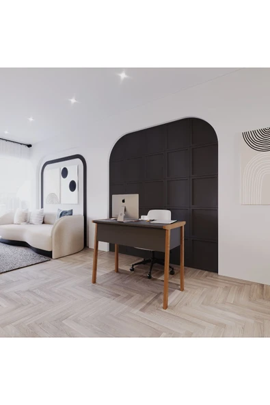 Lagomood Zenith Çalışma Masası 90cm Antrasit Ceviz ürün görseli 1