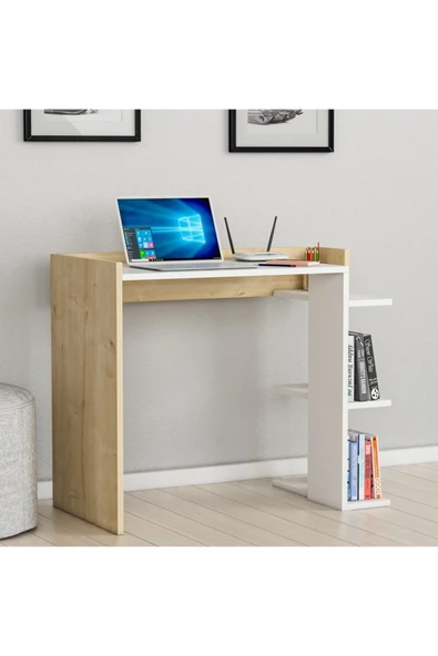 Lagomood Ruby Çalışma Masası Beyaz Meşe - Resim 3
