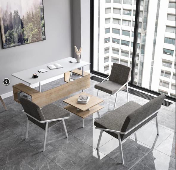 Lagomood İrony Ofis Koltuk Takımı  Beyaz ürün görseli 1