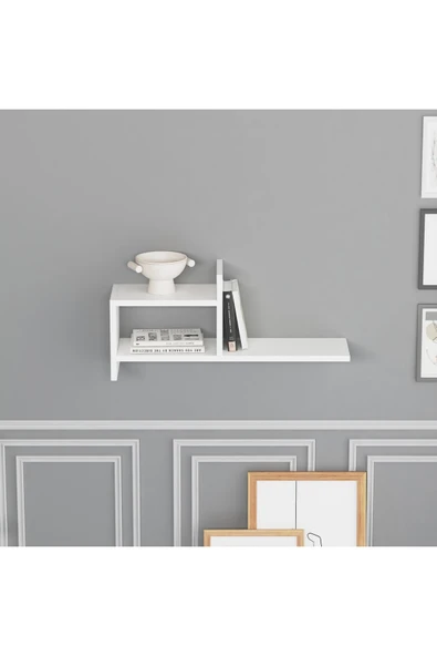 Lagomood Hisar Duvar Rafı Beyaz - Resim 3