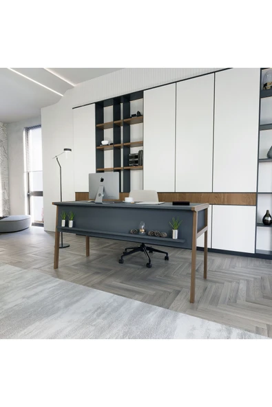 Lagomood Zenith Ofis Masası Antrasit Ceviz ürün görseli 1